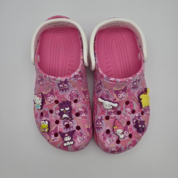 Crocs Hello Kitty Sanrio Clogs Womens 8 Pink Kawaii Jibbitz Limited Edition - Picture 3 of 11